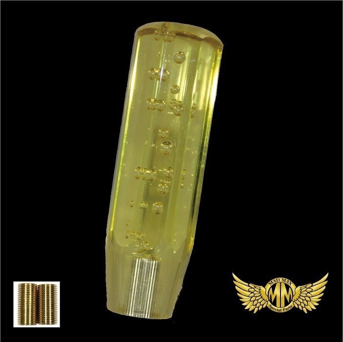 MADMAX トラック用品 クリスタルシフトノブ 泡 150mm イエロー 12x1.25/変換アダプター付 10x1.25 8x1.25【送料800円】拍卖