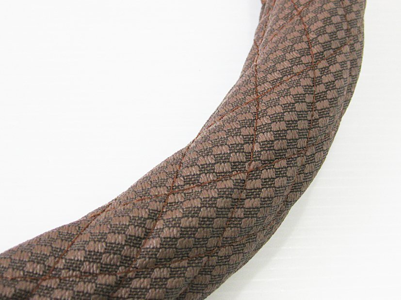 【送料800円】トラック用品 国産 スイートチョコ ブラウン シングルステッチ ハンドルカバー 2HL size/ステアリング拍卖