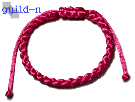 guild-n ★ ホットピンク フューシャ ショッキングピンク サテン 組紐 ミサンガ アンクレット ブレスレット 腕 足用 メンズ レディース拍卖