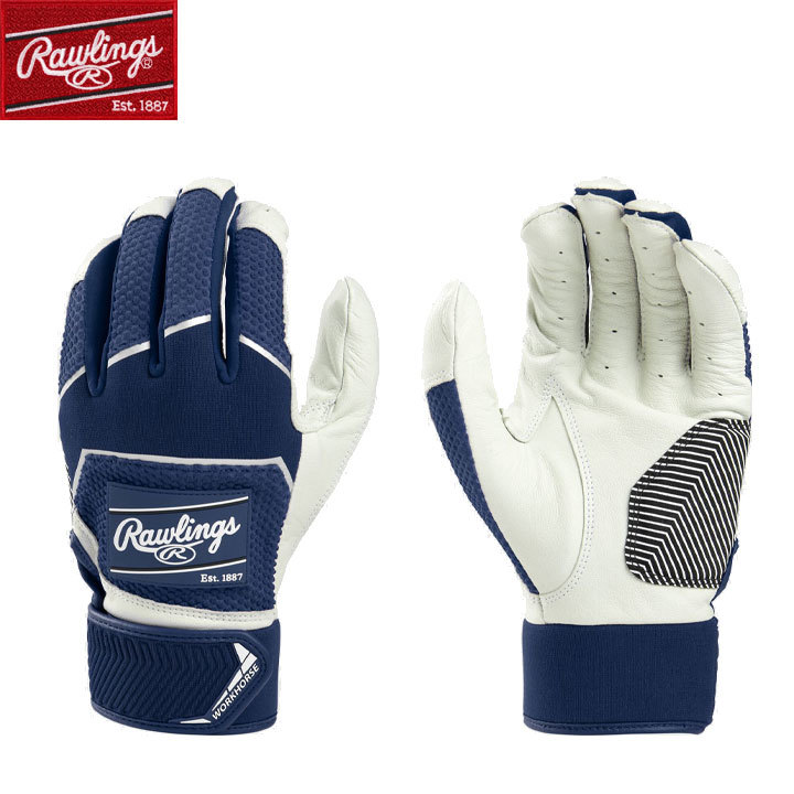 【ネコポス送料無料】ローリングス バッティンググローブ 両手用 大人 一般 打者用手袋 ネイビー サイズS rwwh22bg-navys拍卖