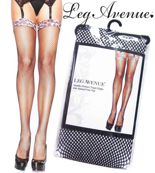 38a)LegAvenueレオパードトップサイハイタイツ衣装ダンス豹柄B系拍卖