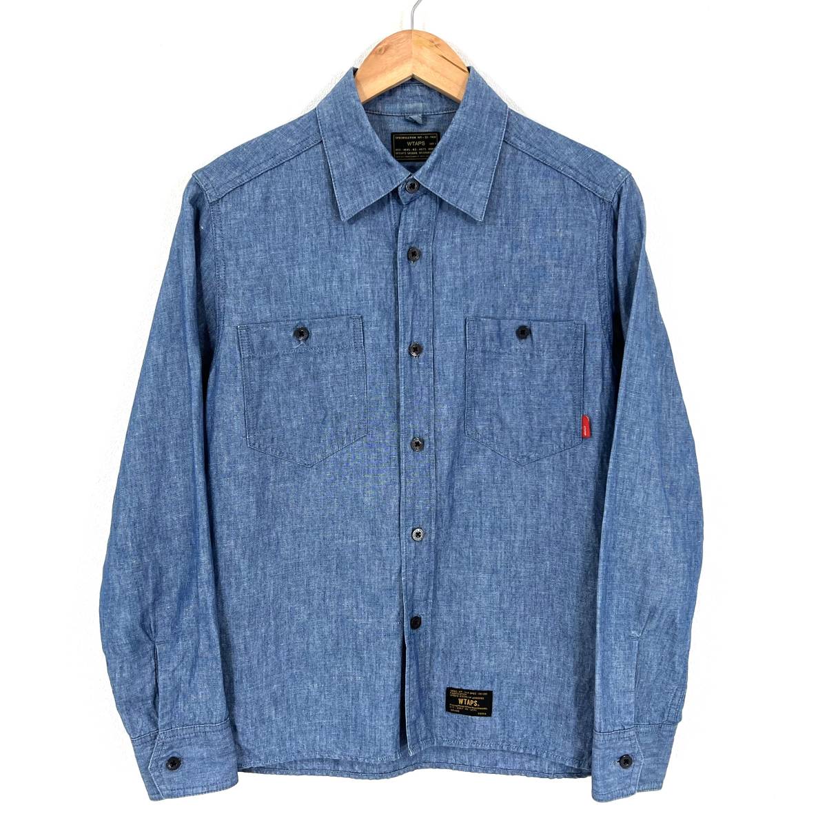 WTAPS chambray デニム シャツ S インディゴ 1 長袖 152GWDT-SHM09 L/S 01 シャンブレー ダブルタップス拍卖
