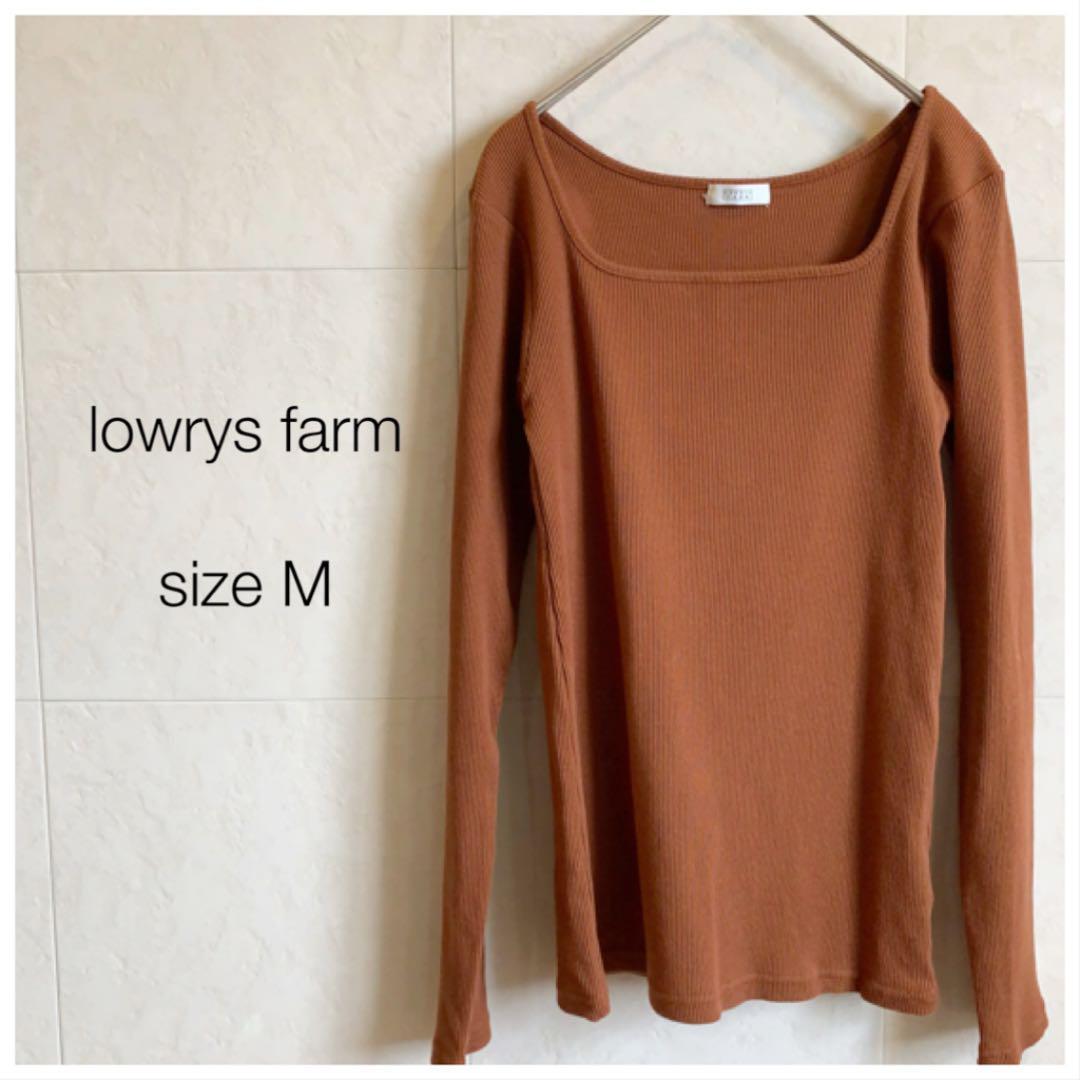 lowrys farm 茶 長袖リブカットソー 552拍卖