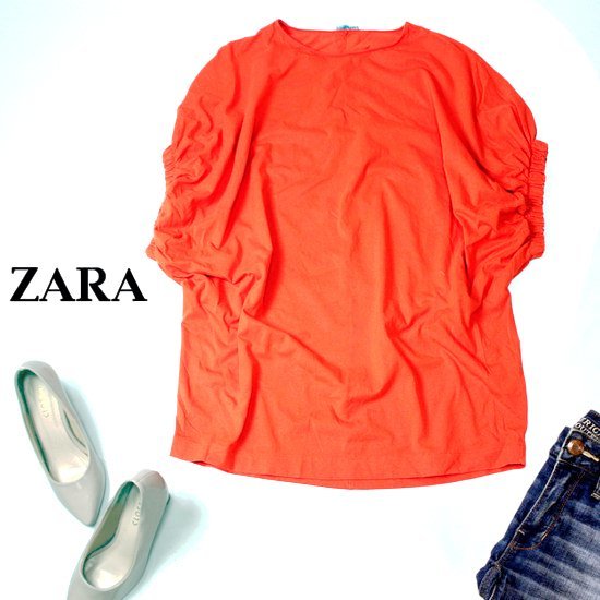 ☆☆ 美品 ザラ ZARA W/B ☆☆ ゆったり可愛い コットンストレッチ チュニック S 春 夏 22B09拍卖