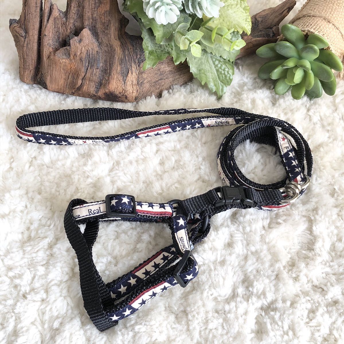 ★同梱お得★一体式胴輪・カントリー柄・5キロ以下-No.27・ブルー♪拍卖