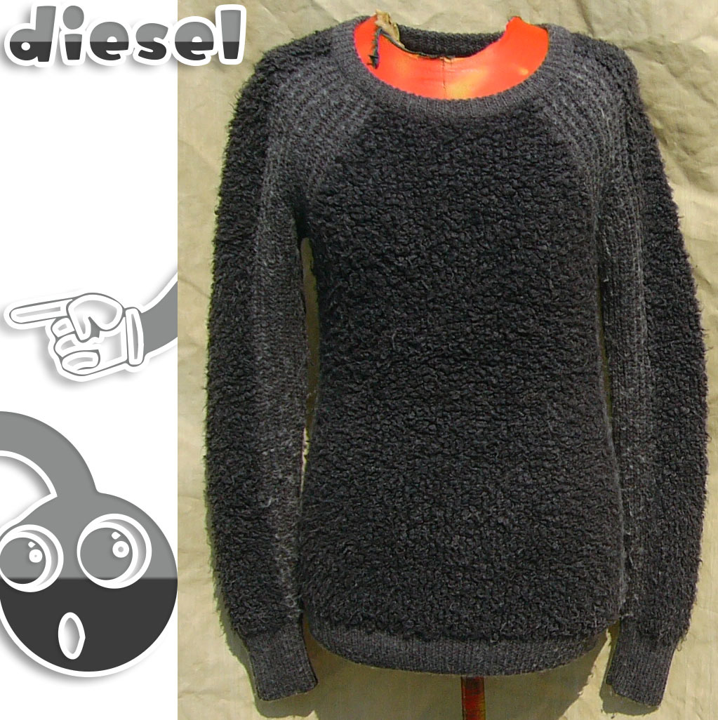 即決◆DIESEL◆ゴワゴワ袖幅細いkt◆多分S◆古着拍卖