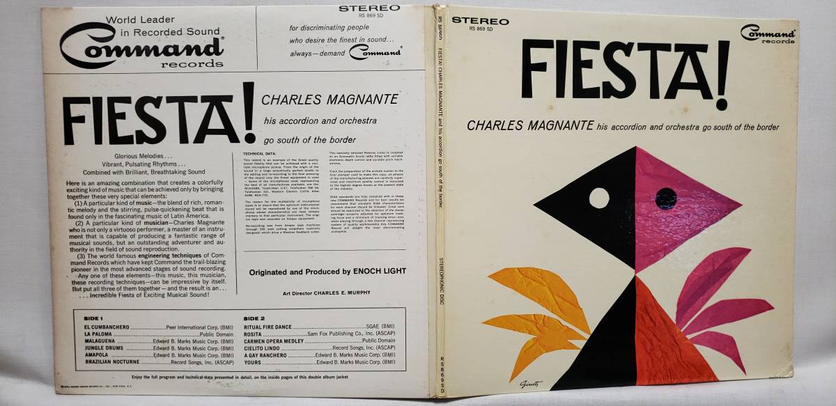 良盤屋◆LP◆シャルル・マグナンテ楽団 Charles Magnante His Accordion And Orchestra / Fiesta!/1964(アコーデオン)◆Latin Jazz◇P-3875拍卖