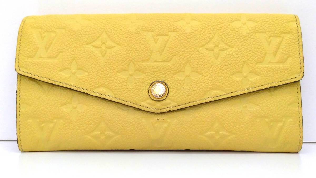 LOUIS VUITTON ルイヴィトン アンプラント CA0144 キュリーズ 長財布 黄色 イエロー 型押しロゴ拍卖