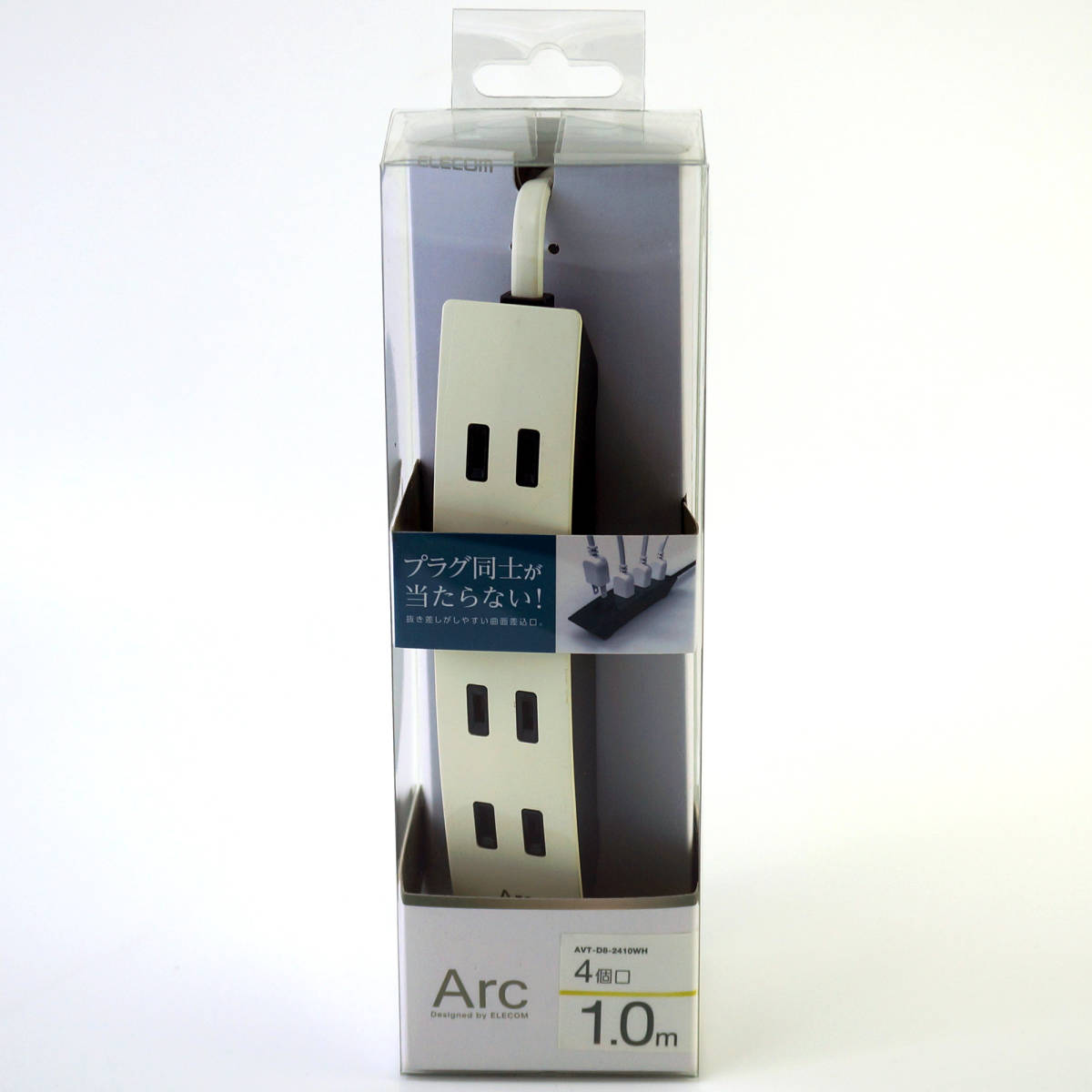 ELECOM Arc デザイン タップ 1m 4個口 エレコム AVT-D8-2410拍卖