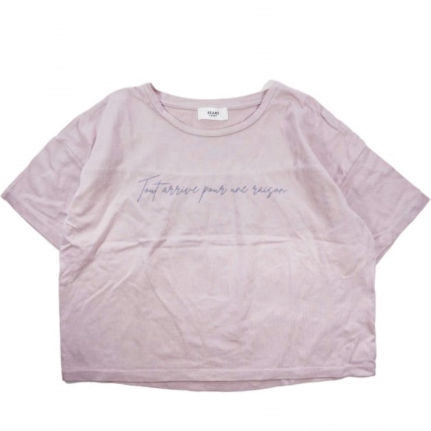 BEAMS HEART ビームスハート 手書き風 ロゴTシャツ 43-08-0289-213 Free ピンク 半袖 カットソー ギャザー オーバーサイズ トップス g7068拍卖