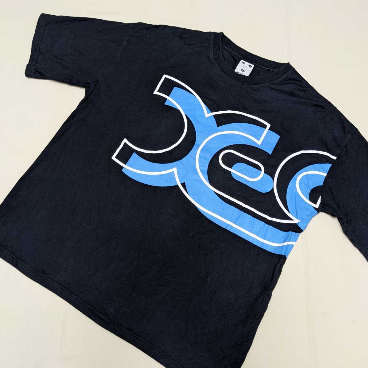 +PK15 x-girl エックスガール レディース フリーサイズ M L 半袖 Tシャツ カットソー 黒 水色 オーバーサイズ ゆったり拍卖