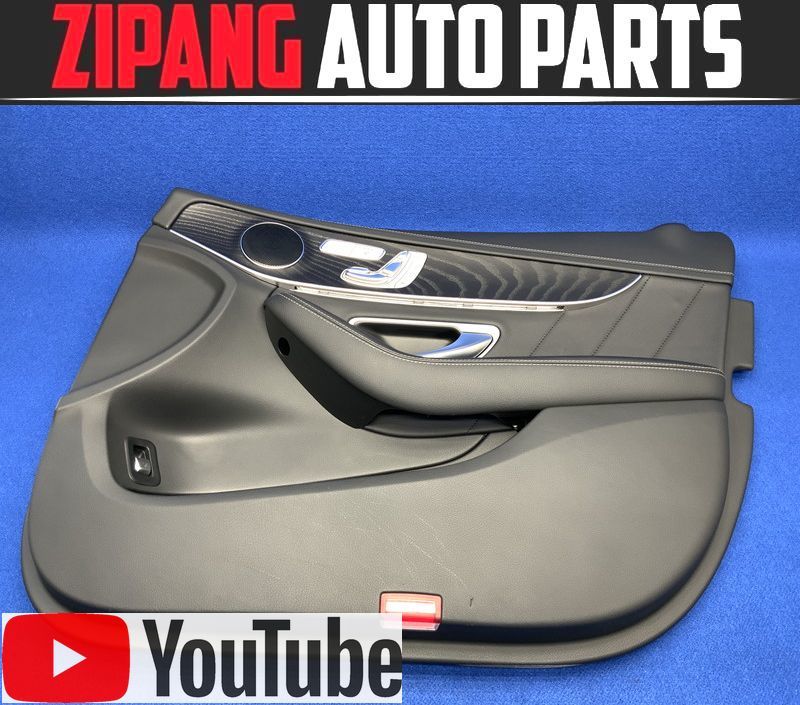 MB170 W205 C220d ワゴン AMGスポーツ 前期 本革 右フロント ドア トリム/内張り ◆黒革/ブラック 【動画有り】◎拍卖