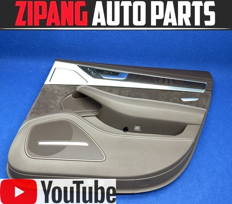 AU109 4H A8 TFSI クワトロ 後期 本革/アルカン 右リア ドア トリム/内張り ◆ブラウン ▲取付部破損有り 【動画有り】◎ ★即決★拍卖