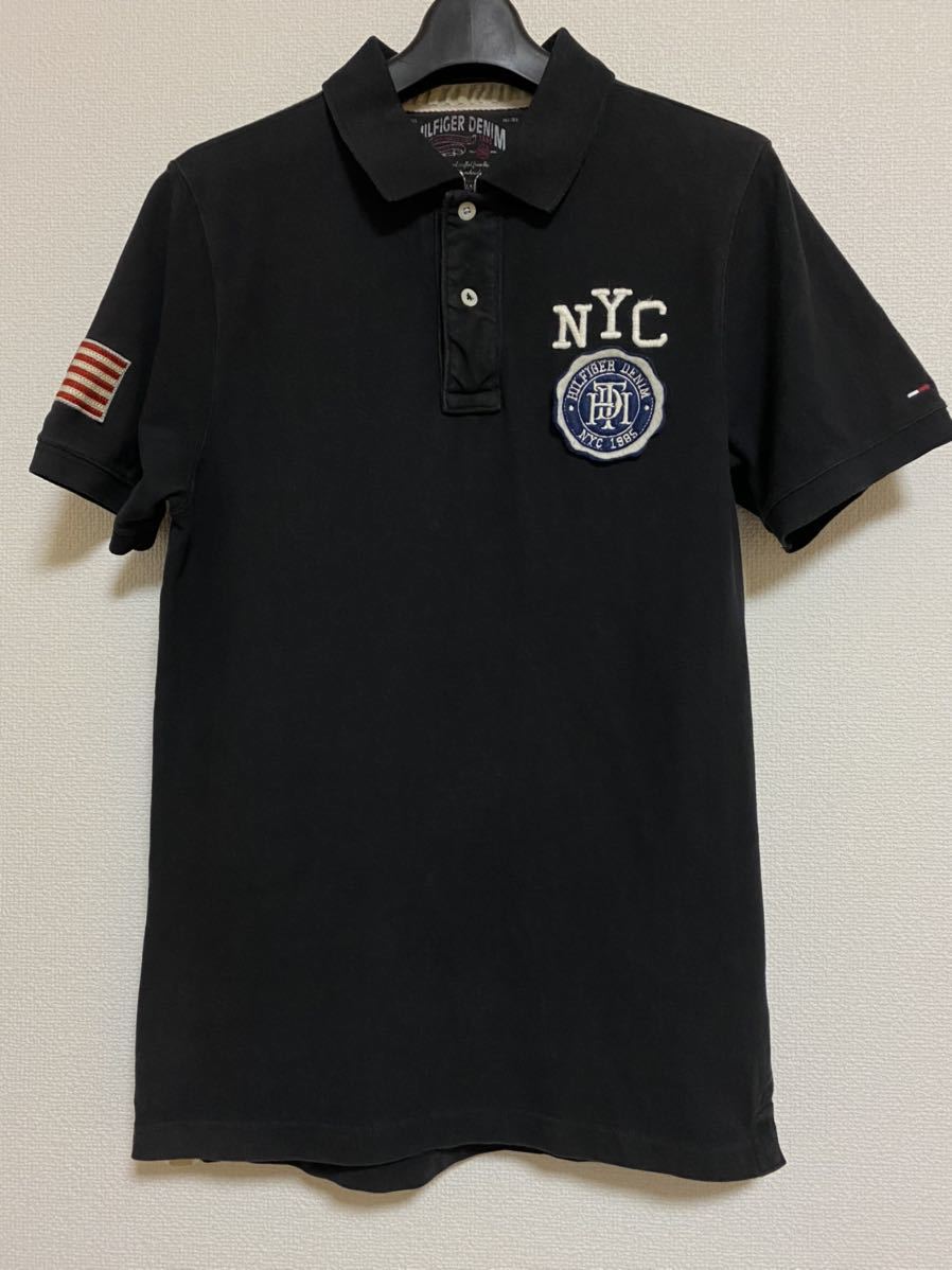 TOMMY HILFIGER DENIM トミーヒルフィガー ポロシャツ 黒 サイズS拍卖