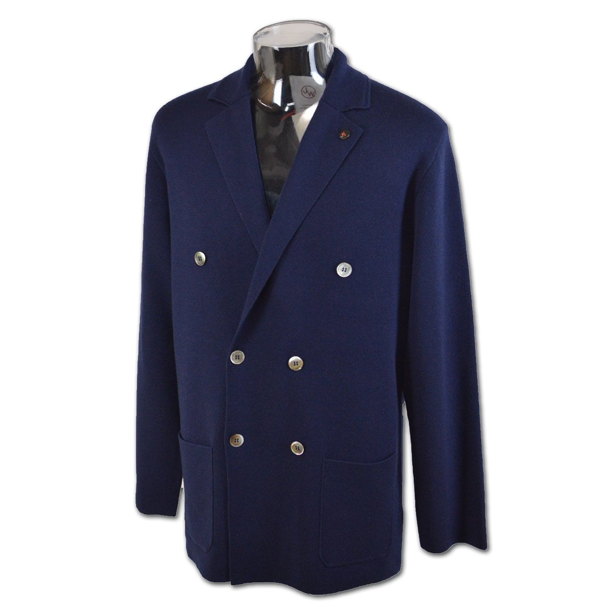 3割引【ジェイダブルオー JWO】メンズ ニットジャケット L(50) 紺 414212911-98 秋冬用 ゴルフ カジュアル おしゃれ かっこいい @拍卖