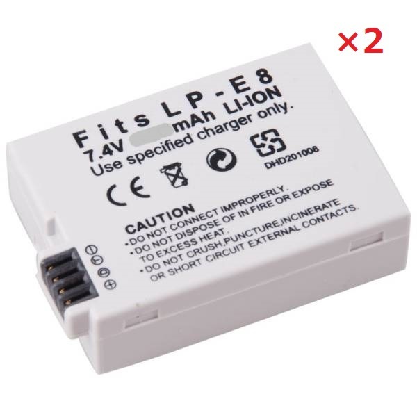 送料無料 2個セット CANON キャノン LP-E8 バッテリー 大容量1350mAh 交換 修理 互換品拍卖