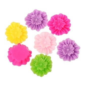 フラワーカボション 100個(ミックスアソート)プラスチックカボション貼り付け材料デコレーション12mm拍卖