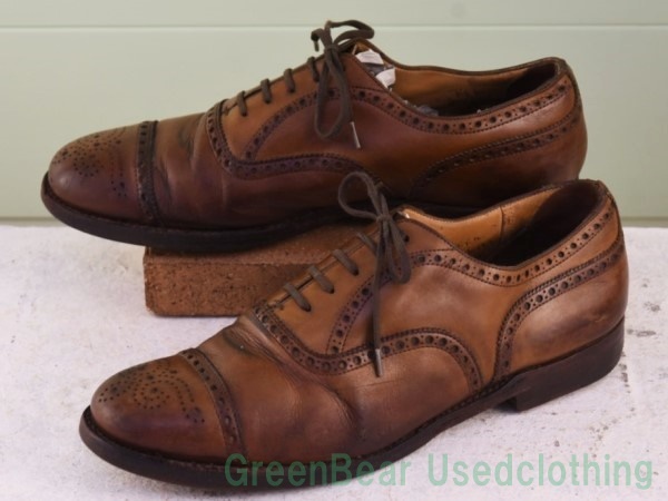 P505◆ビンテージ【churche's】ビジネスシューズ ストレートチップ 良い味 茶 ブラウン メンズ 25.5cmくらい拍卖