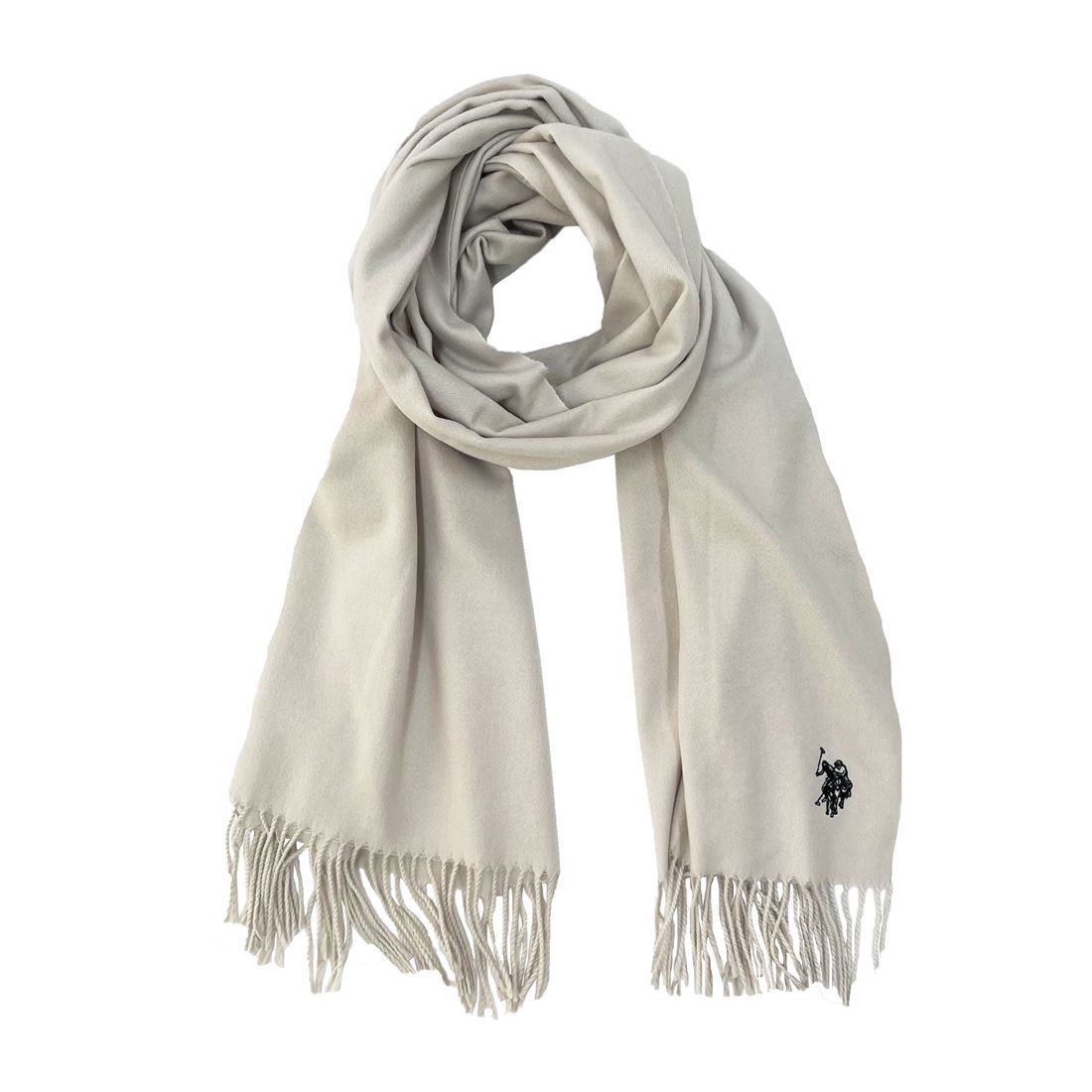 ストール 202x66cm U.S. POLO ASSN.(ユーエス ポロ アッスン)uspa-2011-325055 ライトグレイ/送料無料拍卖