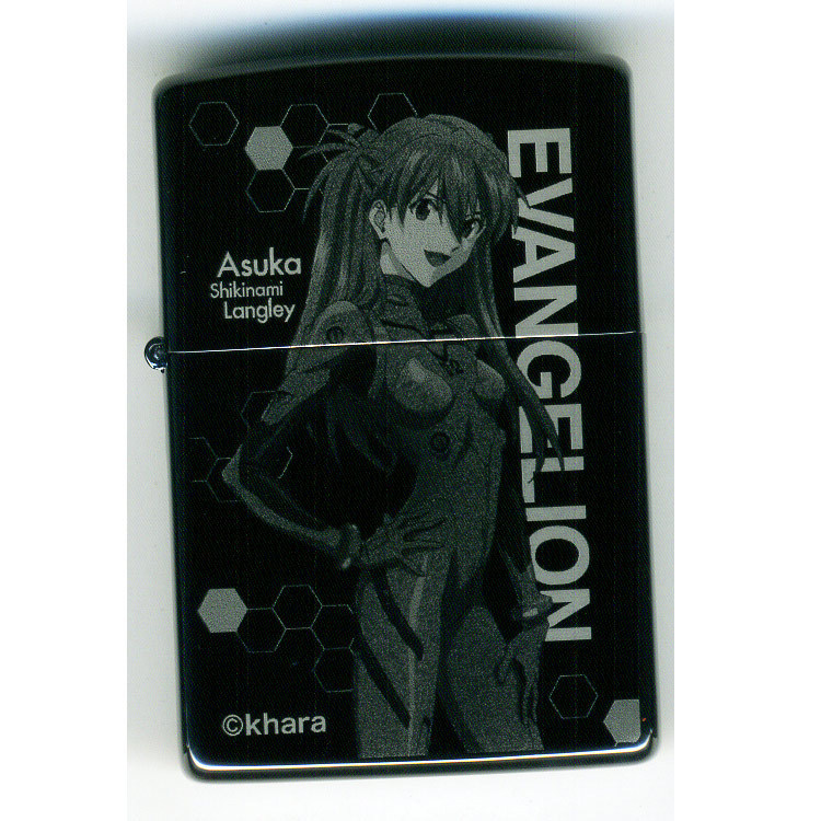 ジッポー エヴァンゲリオン エヴァンゲリヲン アスカ ブラックチタンコート&ギフトボックスセット(オイル+フリント+BOX)拍卖