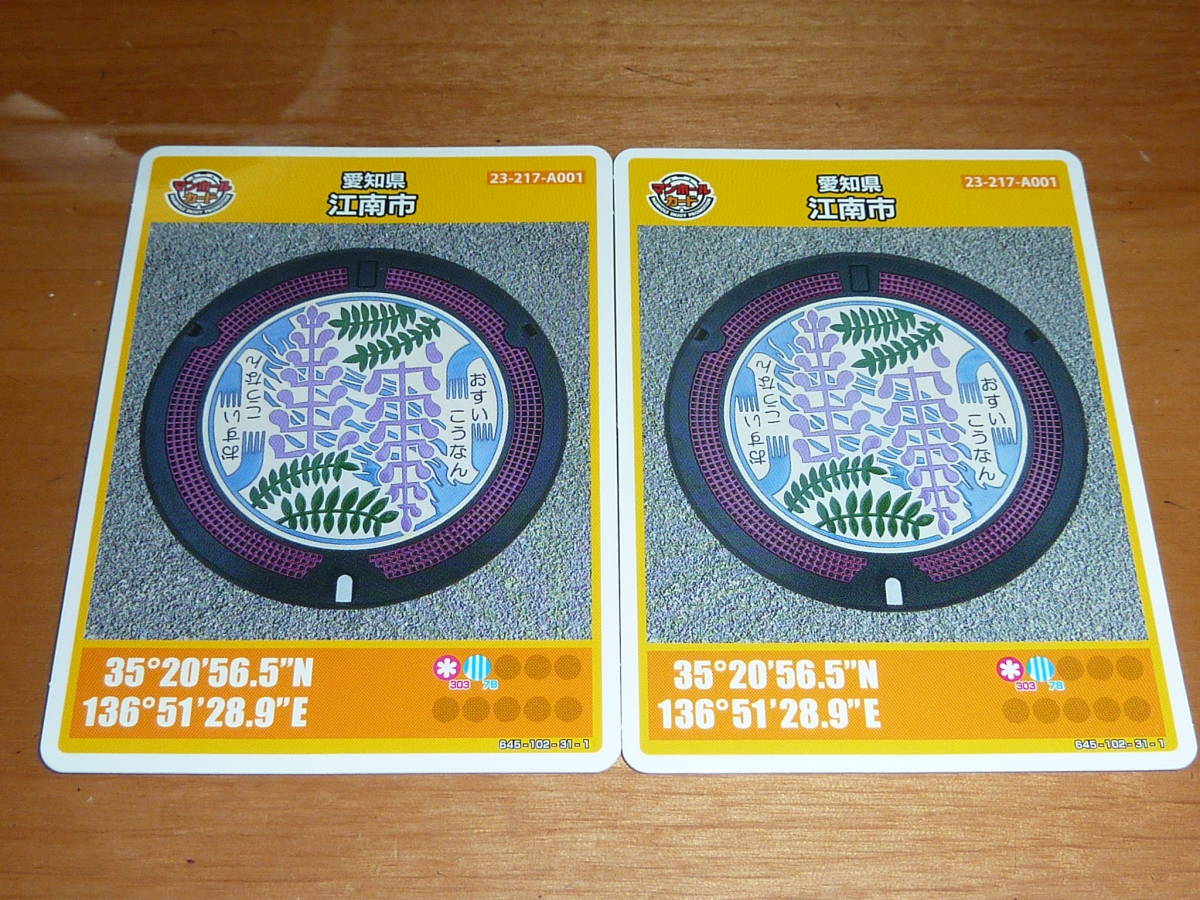 マンホールカード /愛知県 第12弾 江南市 藤(ふじ)の花 曼陀羅寺公園 2004-00-002、2004-00-003 A001 送料0円!拍卖