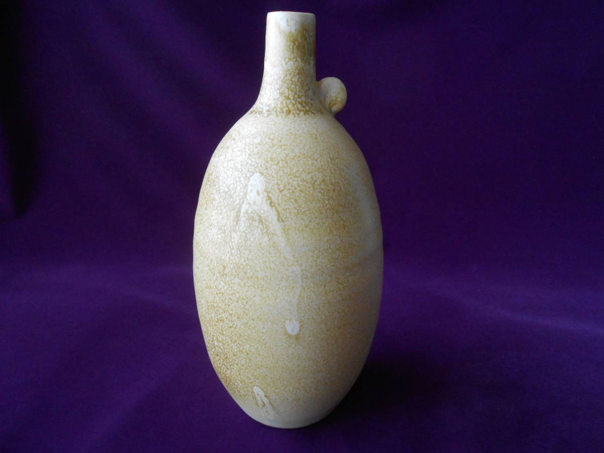 万古焼! ☆黄瀬戸一輪挿し☆ 未使用 花器 花瓶 華道拍卖