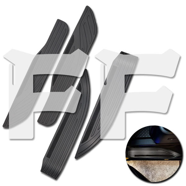 トヨタ アルファード/ヴェルファイア 30系 前/後期 サイド ステップガード プレート カバー カーボン調拍卖