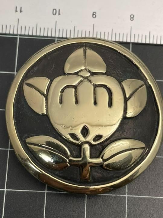真鍮製★家紋コンチョ★丸に橘★大サイズ拍卖