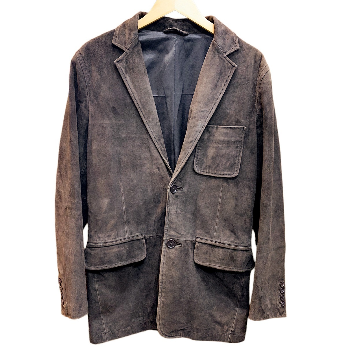 良品、レア! J-CREW Jクルー シープスエードテラードジャケット ブラウン size XS ポロ バナナリパブリック GAP 羊革 レザージャケット拍卖