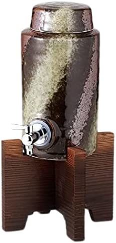 酒器! ☆黒伊賀ラジウム・5号サーバー(コルク栓、木台付)☆ Ⅴ4049-2 新品 サカズキ 杯 徳利 酒注ぎ 焼酎 ビール ギフト拍卖