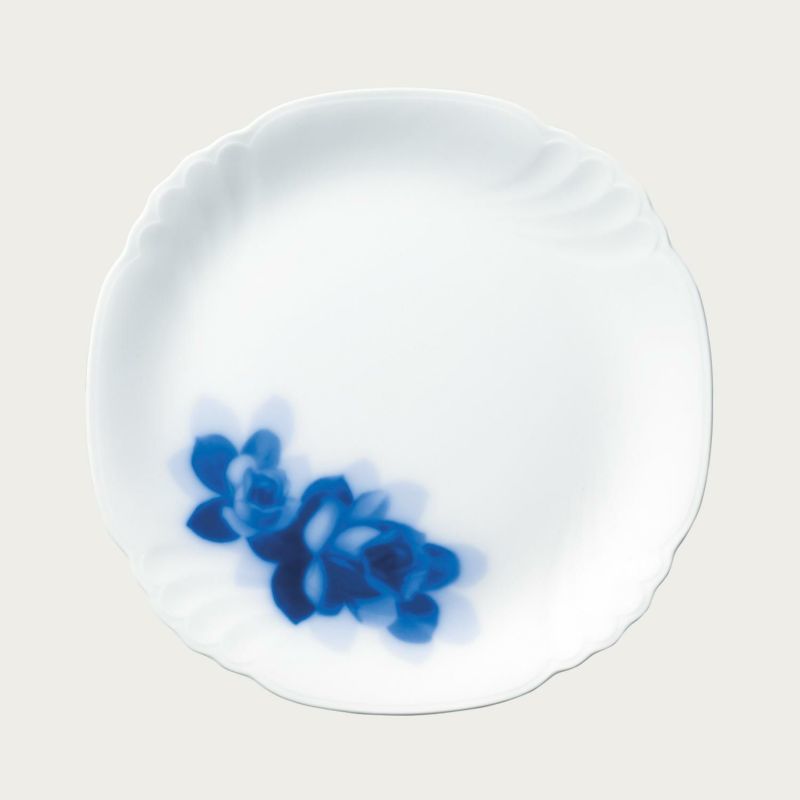大倉陶園 ☆ブルーローズジャネット23cmプレート☆ 新品 デザート皿 プレート 盛皿 中皿 ミート皿 ディナープレート ギフト拍卖