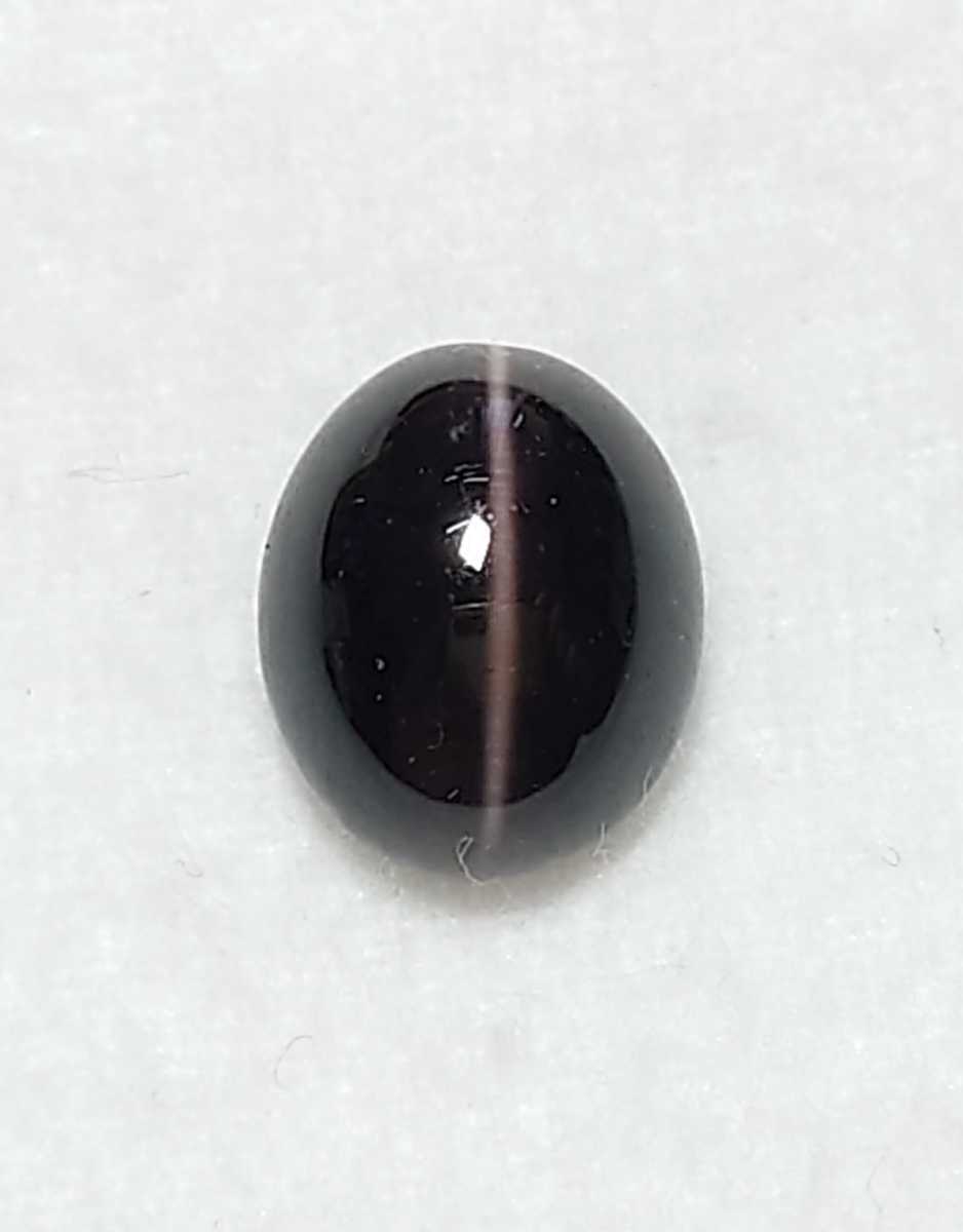 シリマナイトキャッツアイ 6.37ct オーバル カボション ルース ちょいカケ(LA-5633)拍卖