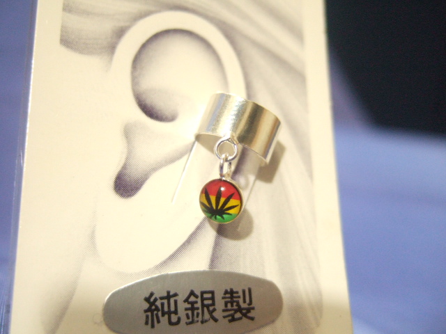 横浜最新 シルバー925SILVER銀♪魅惑のイヤーカフ マリファナ 5ミリ メンズレディース 送料220円ξgpiξξ18a拍卖
