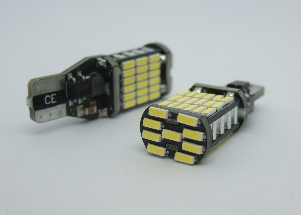 <T16S19W-002> 2個セット 45SMD T16 ハイパワー LEDウエッジ球(T16/T15/T10) 白色(6000K) CAN BUS対応拍卖