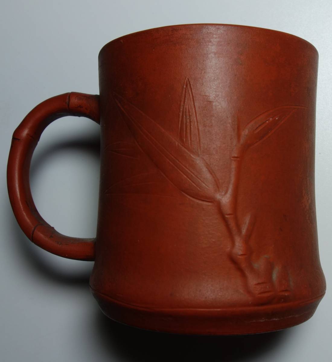 中華民国初期(孫文時代) 中國宜興製 朱泥 初期竹手マグカップ 希少手拍卖