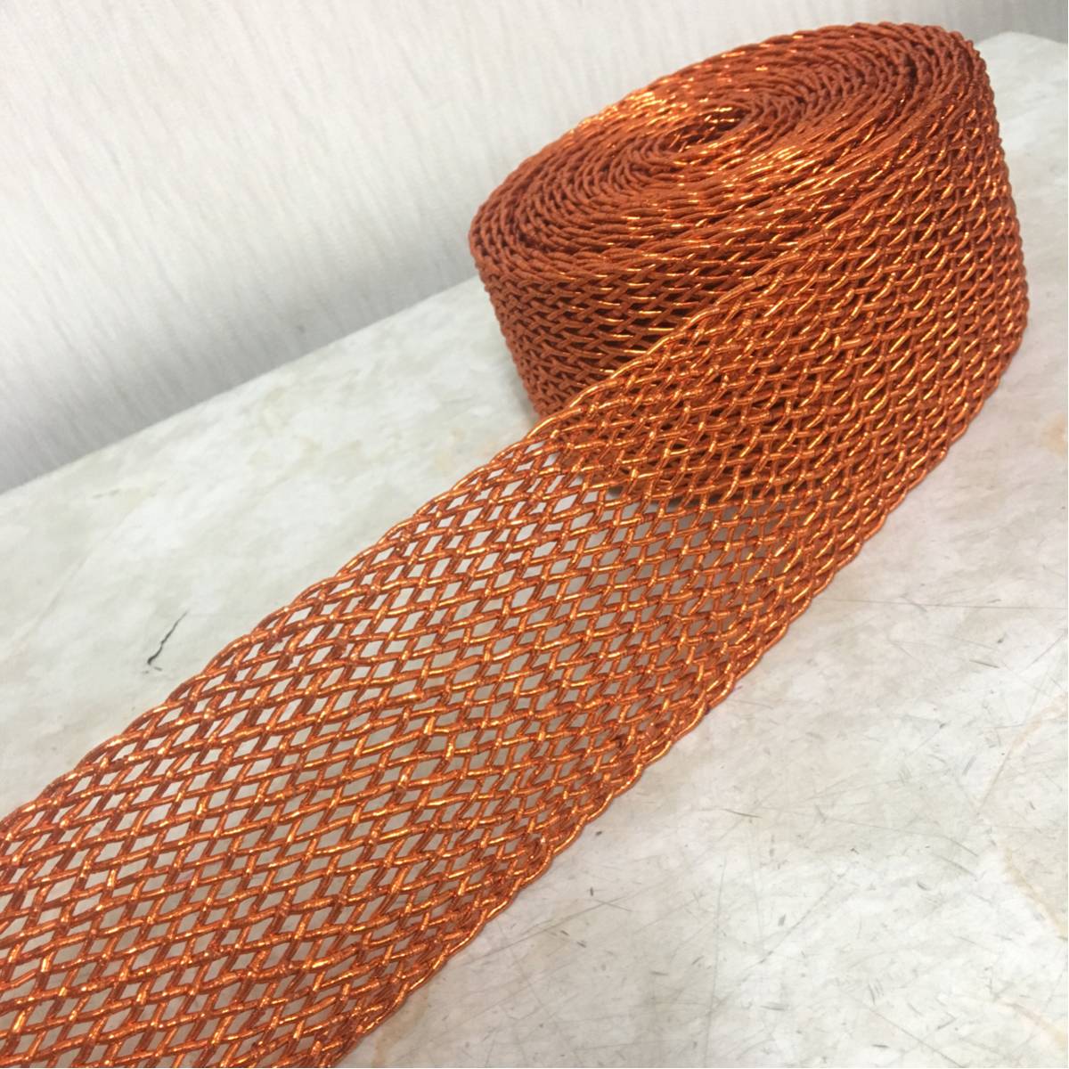 ■60mm メタリック紐組み上げテープ 5m巻 no.4 編み物 手芸 バッグ ハンドメイド 材料 素材 ■拍卖