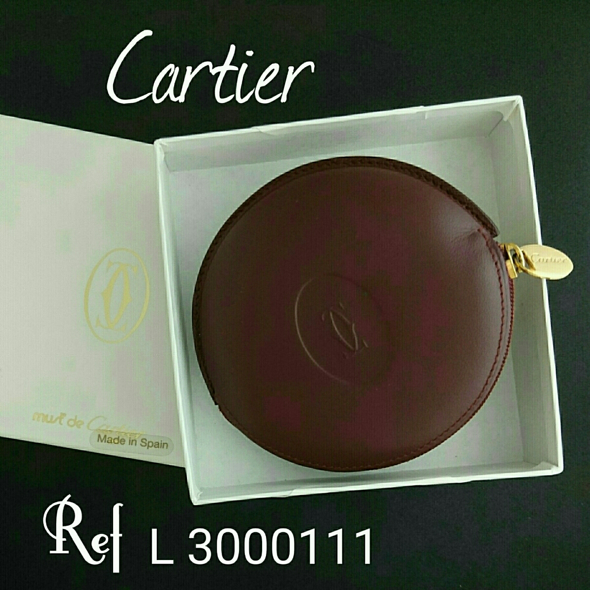 Cartier カルティエ マストライン レザー コインケース ボルドー 小銭入れ ケース 付き 中古品 T333拍卖