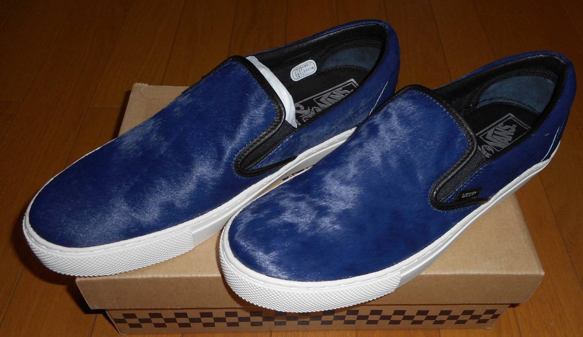 15aw新品SOPH×VANS紺☆27cmレザースリッポン★革靴バンズUEFCRB拍卖