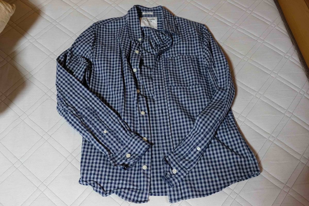 Abercrombie&Fitch 長袖シャツ グレー チェック柄 サイズ S拍卖