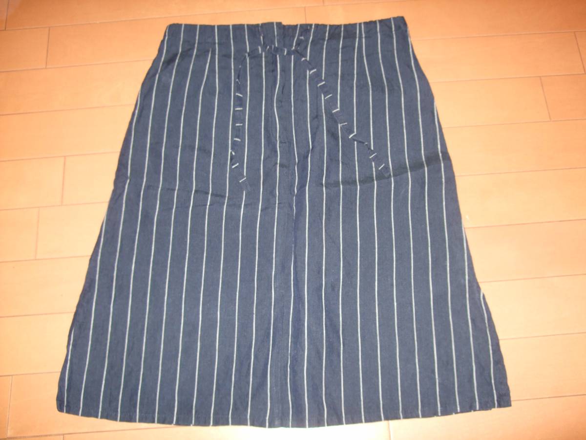 良品☆Max Maraリネンスカート☆ネイビー系 40拍卖