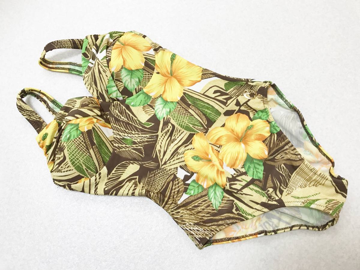 ●水着 9M●ミラショーン/milla schon★ぷっくりカップ*ワンピース水着:ハイビスカス拍卖