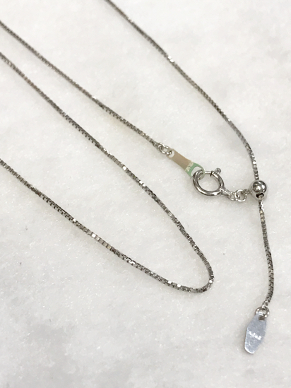 k18WG ベネチアン ネックレス チェーン スライド 長さ 調節 可能 18金 ホワイトゴールド k18 約45cm ベネチアネックレス拍卖