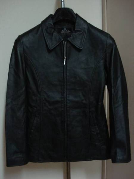 格安本皮革廃版レアモデル可愛いガーリー・NOBLE LADY(ノーブルレディ)・黒系レザー地・高級ライダース系デザインブルゾン M拍卖