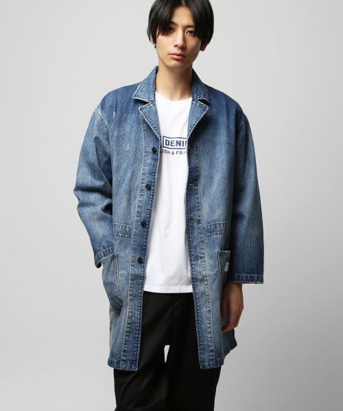 新品未使用VFJ1025サイズL 【DENIM BY VANQUISH & FRAGMENT デニムロングコート】藤原ヒロシ メンズ 紳士拍卖