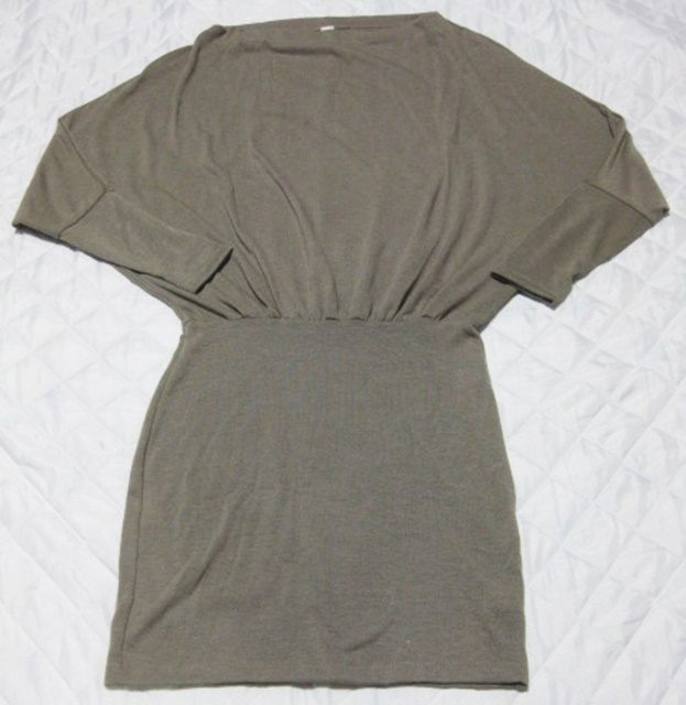 Mサイズ ibby libby ワンピース チュニック ドルマンワンピース チュニック モカ色 茶グレー拍卖