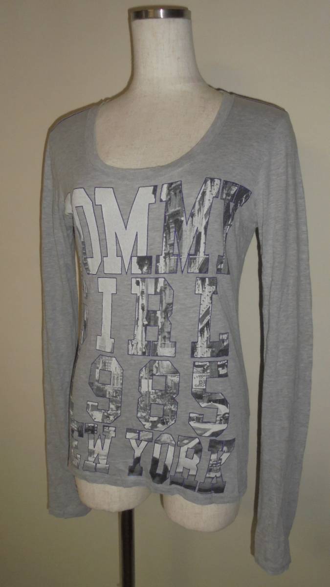 TOMMY トミーヒルフィガー プリント ロンT グレー S拍卖