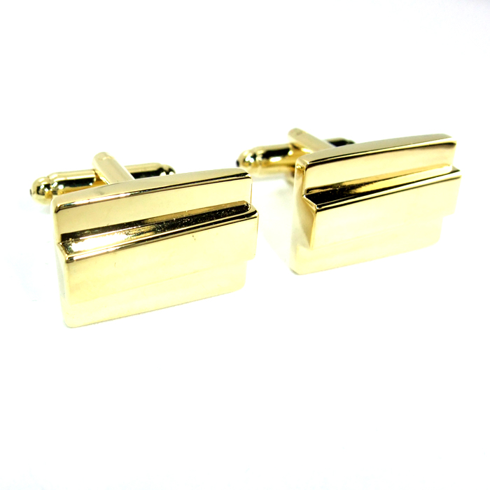 カフス カフリンクス ゴールド ミラー仕上げ 専用PUレザーBOX付き ECF-5113 最後の1点 値下げ!拍卖