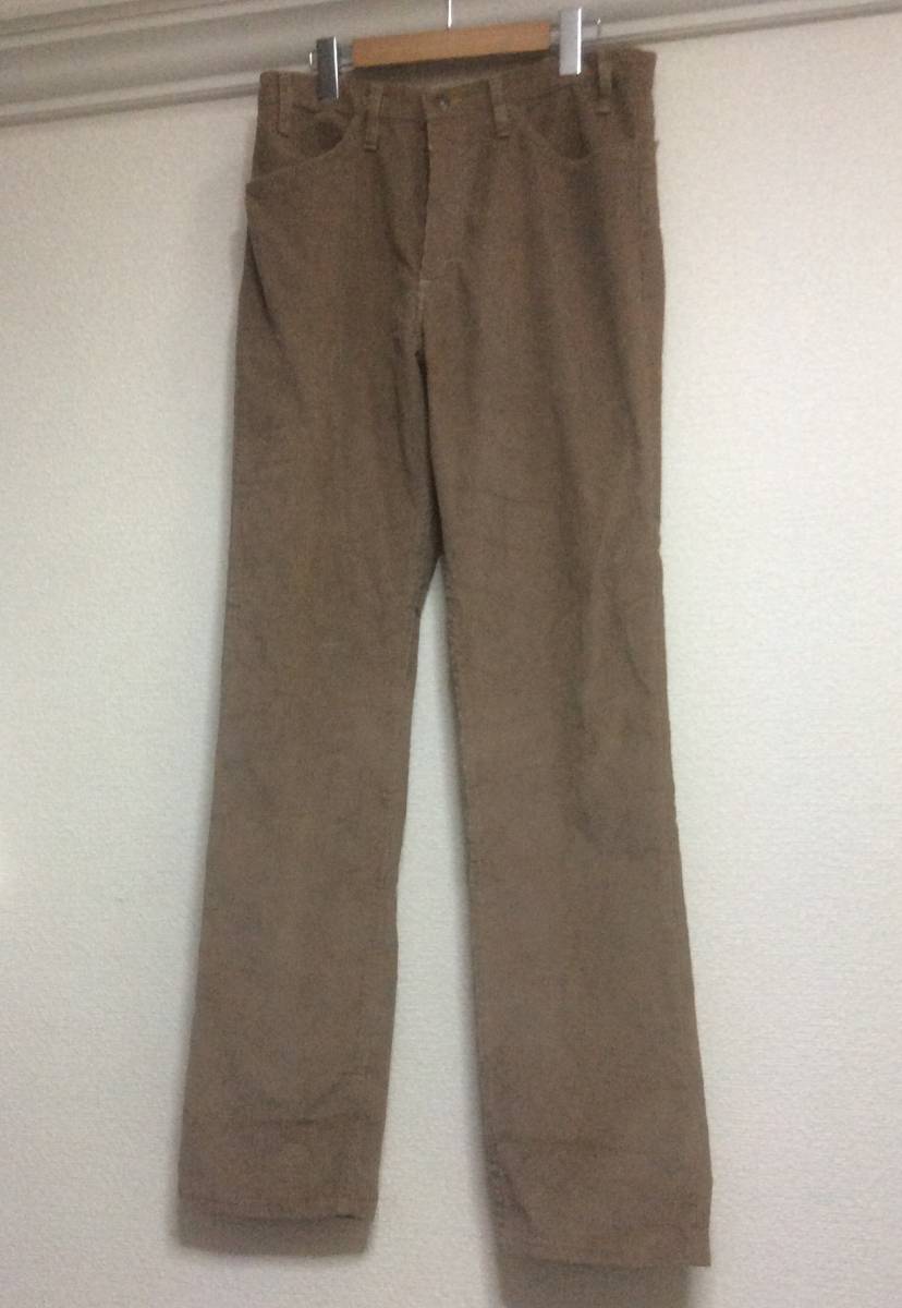 リーバイス Levi's 519 1523 vintage 70s 白タグ コーデュロイ パンツ 34 ブラウン USA製 SCOMLL ファスナー ジップ拍卖