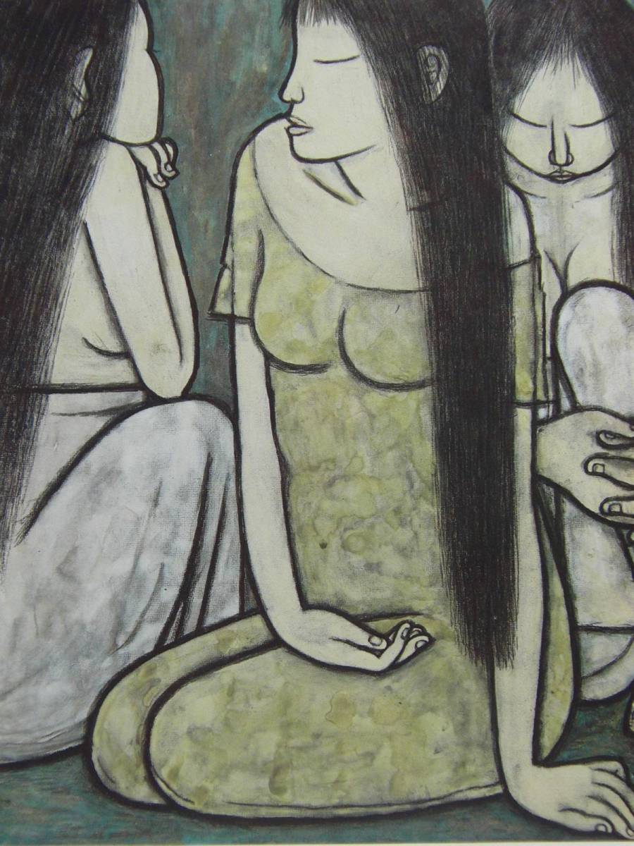 菊川多賀、【無】、希少画集・画版画、高級新品額・額装付、状態美麗、日本画家、送料込み拍卖