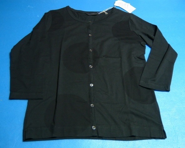 ヘブンリー HEAVENLY 黒 カットソー カーディガン 長袖シャツ 前見頃ドット柄(新品未使用)拍卖